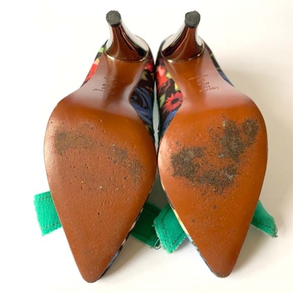 LANVIN x H&M GREEN FLORAL PUMP SATIN BOW - Picture 10 of 10